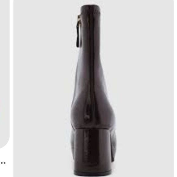 NEW Aerosoles Sussex Padded Insole Patent Ankle Block Heel Black Boots Platform - Picture 4 of 6